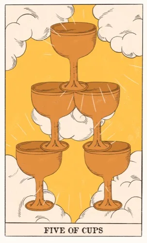 Five of Cups tarot card (Rider–Waite–Smith)