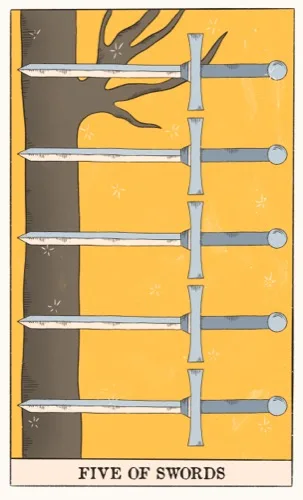 Five of Swords tarot card (Rider–Waite–Smith)