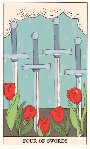 Four of Swords tarot card (Rider–Waite–Smith)