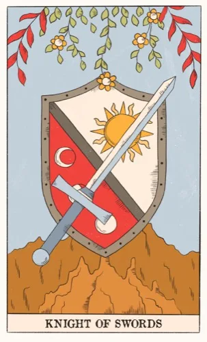 Knight of Swords tarot card (Rider–Waite–Smith)