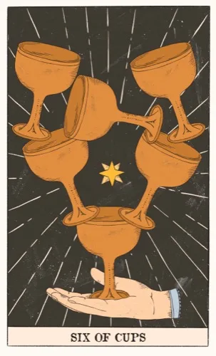 Six of Cups tarot card (Rider–Waite–Smith)