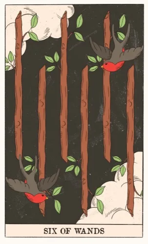 Six of Wands tarot card (Rider–Waite–Smith)
