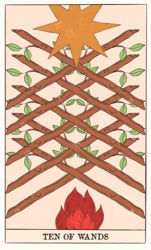 Ten of Wands tarot card (Rider–Waite–Smith)